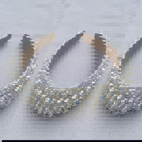 Pearl Headband with Crystals Ivory Alice Band