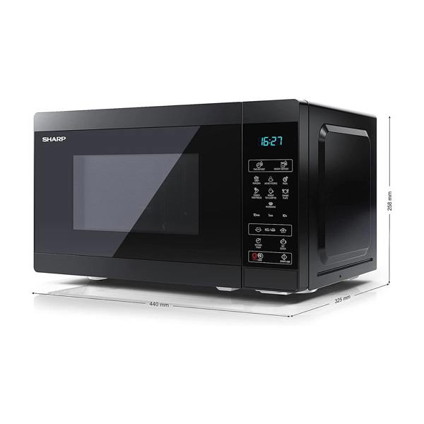 Sharp YC-MS02U-B Black 800W Microwave with 11 Power Levels & 8 Preset Cooking Options