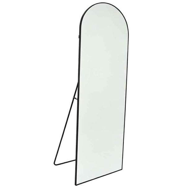 Gr8 Home 160x50cm Arched Full Length Mirror Black Aluminium Frame Floor Standing