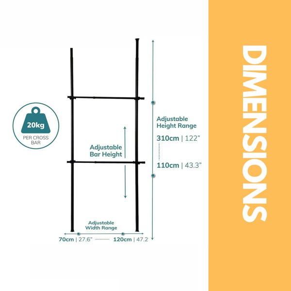 Rafaelo Mobilia Adjustable Telescopic Heavy Duty Clothes Rail