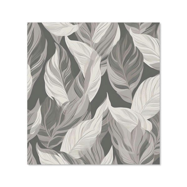 Warren Reed - Designer Grey Floral Leaves Kitchen Splashback