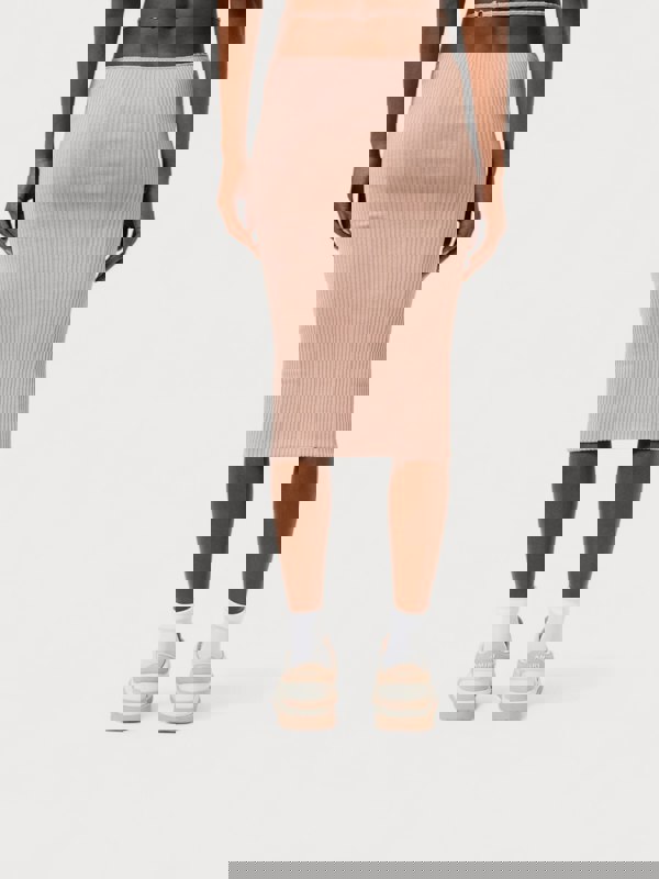 Amiri Ribbed Staggered Midi Skirt Pink - Supplied FashionAmiri