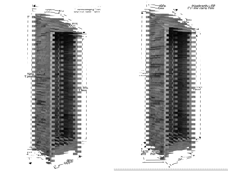 Arbor Garden Solutions Wooden Log Store W-99cm, H-126cm Or 180cm, D-88cm - Brown Finish