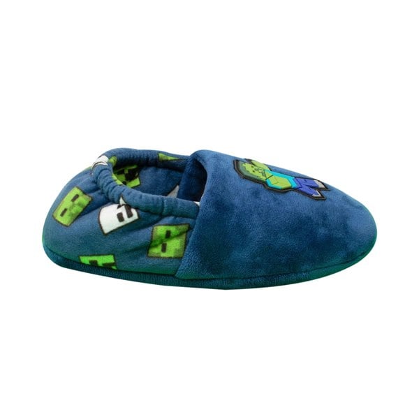 Minecraft Childrens/Kids Zombie Vs Creeper Slippers - Blue/Green