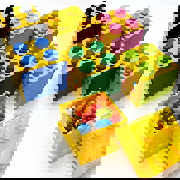 LEGO Mini Box 4 Storage Brick Box Yellow