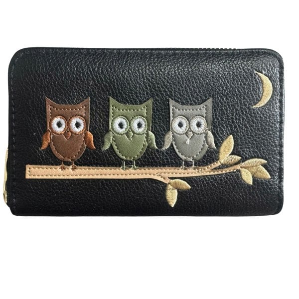 Fores Collection Owl Design Concertina Zip Around Purse