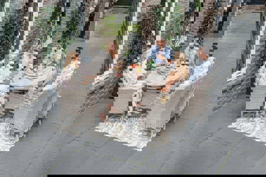 Garden Impressions Jersey 6 Seater Oval Dining Suite with Lazy Susan