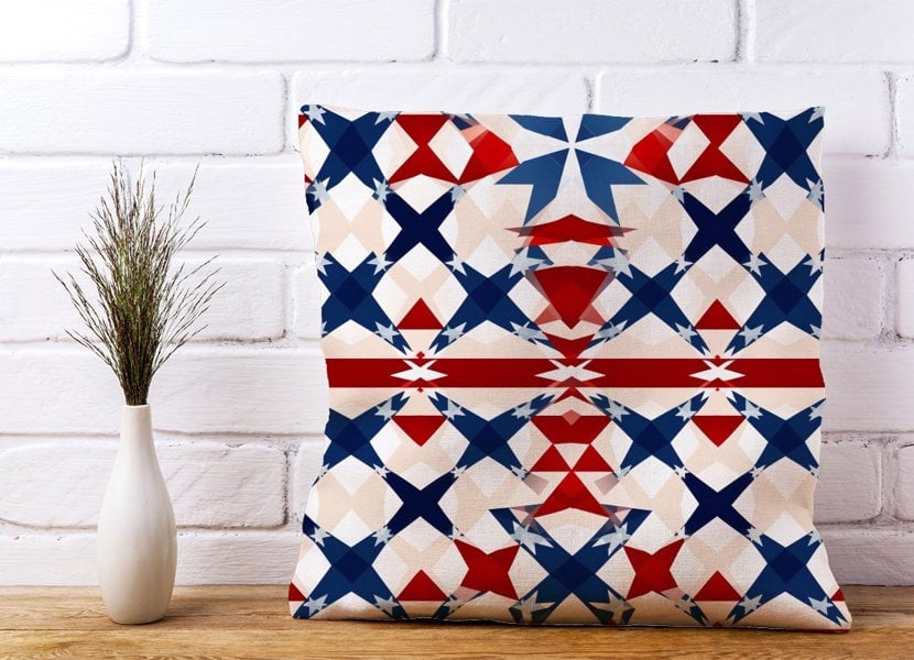 Warren Reed American Flag Abstract Pattern Cushions