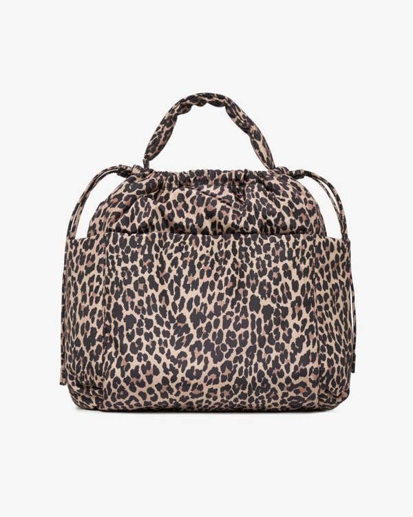 Tiba + Marl Luna Drawstring Changing Tote Leopard Print