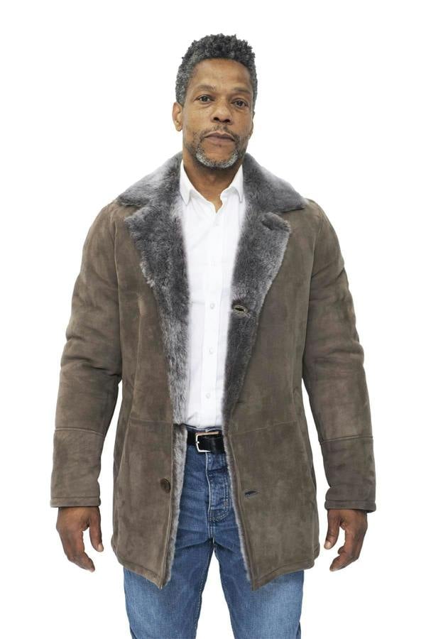 Infinity Leather Mens Sheepskin Classic Car Coat-Littlehampton