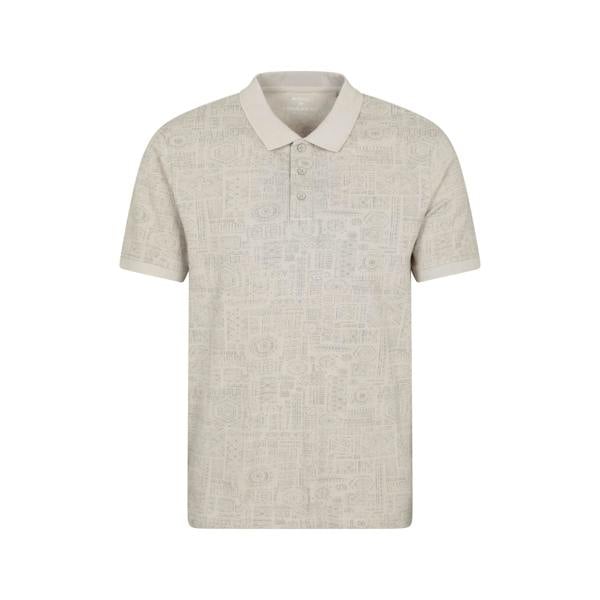 Mountain Warehouse Mens Dawnay Textured Pique Polo Shirt - Off White - 