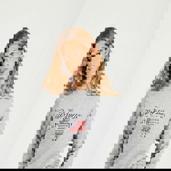 Brave Soul Grey Crew Neck Embroidered Sweatshirt - Grey Image 1