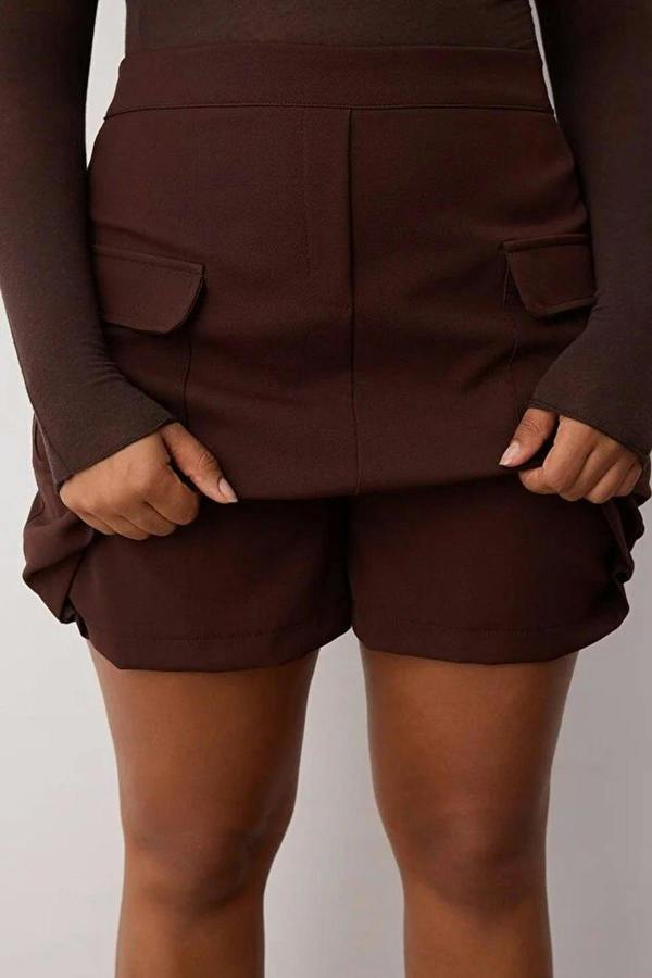 WOVCOR Mini Pocketed Woven Plus Size Skirt