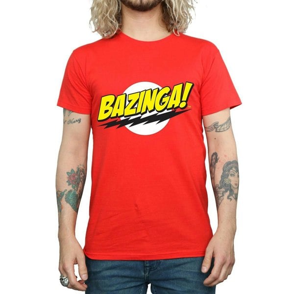 The Big Bang Theory Mens Bazinga Cotton T-Shirt - Red