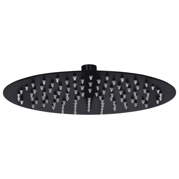 Berkfield Rain Shower Head Stainless Steel 25 cm Round Black