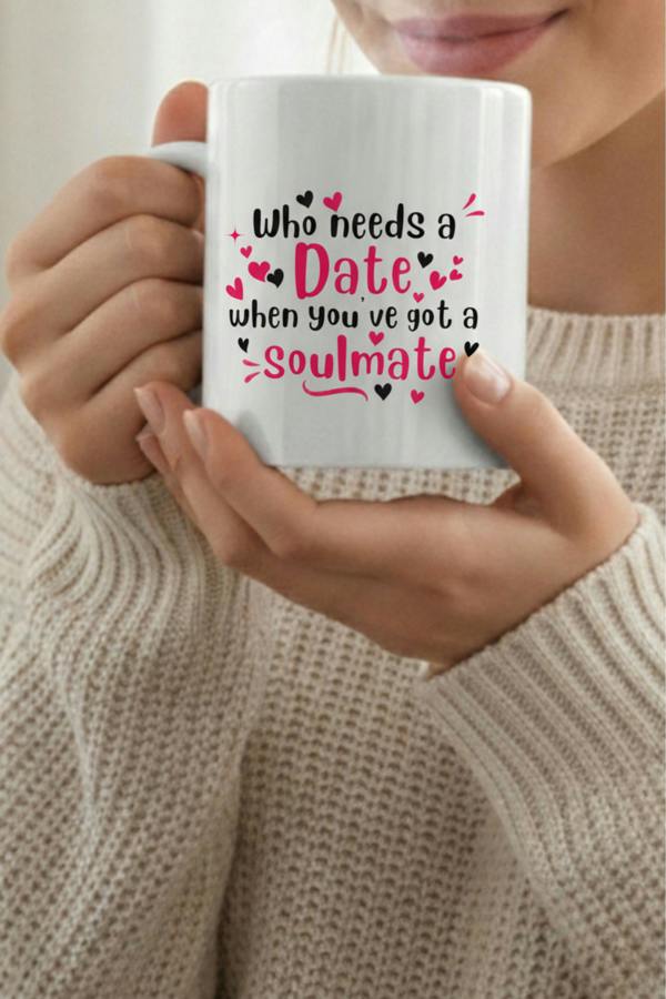 Dyzi Who Needs A Date When You’ve Got A Soulmate Mug Valentine’s Day Gift