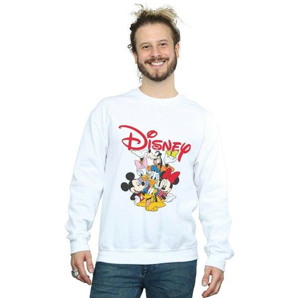 Disney Mens Mickey Mouse Crew Sweatshirt - White