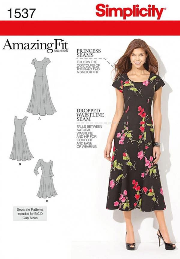 Simplicity Sewing Pattern 1537, Dresses for Women, 10-12-14-16-18 - Intermediate