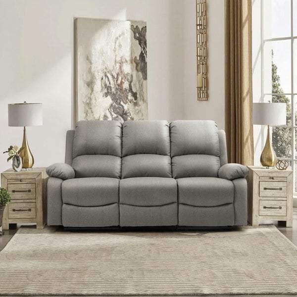 Comfy Living Venice Reclining Luxury Fabric Sofa Set