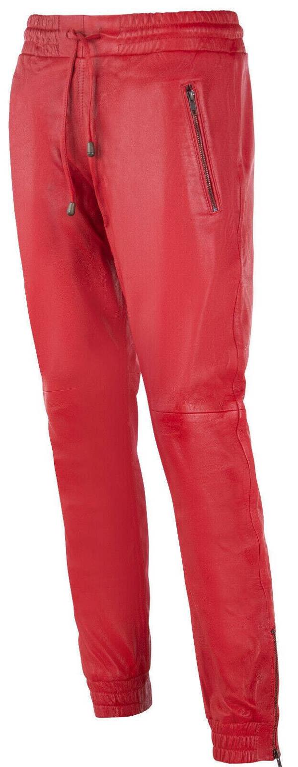 Infinity Leather Mens  Leather Jogging Bottoms-Boston