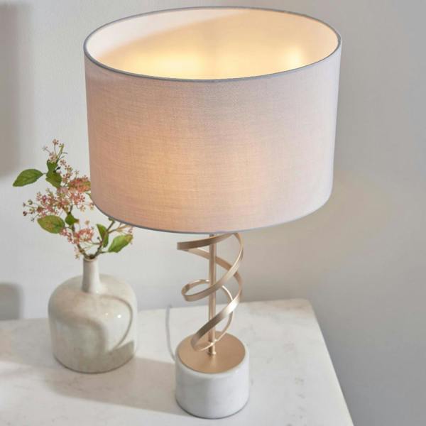Briar Gold And White Marble Table Lamp