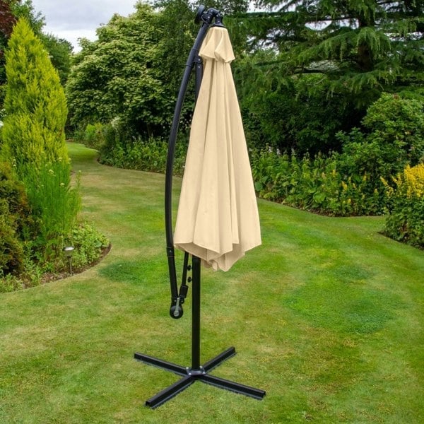 Monstershop Beige 3m LED Cantilever Parasol
