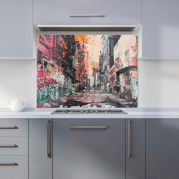 Warren Reed Urban Decay City Art Glass Kitchen Splashback - 00023