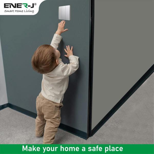 ENER-J 3 Gang Wireless Kinetic Switch Silver Body, IP55 - PRO Series