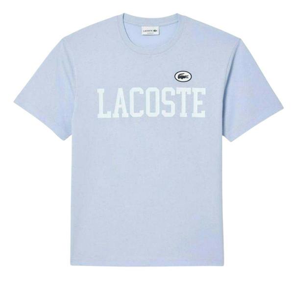 Lacoste Mens Logo Printed Cotton T-Shirt - Blue - 