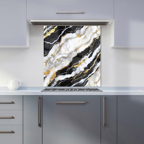 Warren Reed - Designer White And Gold Marble Effect Kitchen Splashback