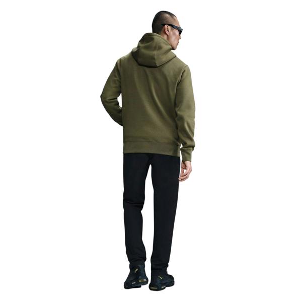 Nike Mens Club Fleece Pullover Hoodie - Olive/White - 