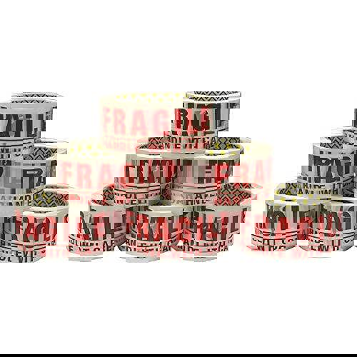 KAV - Fragile packing tape Super Strong & Low Noise Fragile Tape for Boxes & packing Heavy Duty Packaging Tape, Tape Pack - 48mm x 66m - Pack of 36