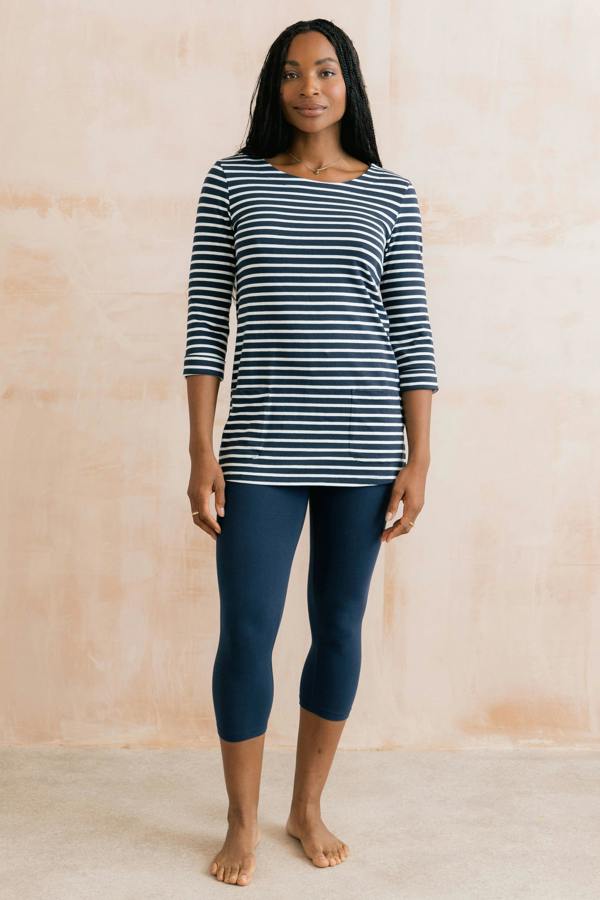 Lily & Me 3/4 Length Cropped Leggings Navy