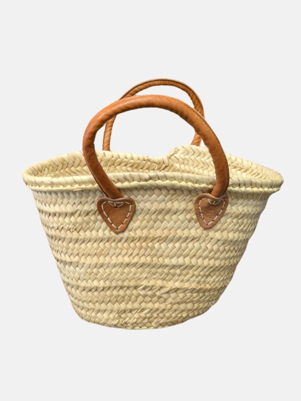 Berber Leather The Safi Small Rattan Beach Tote