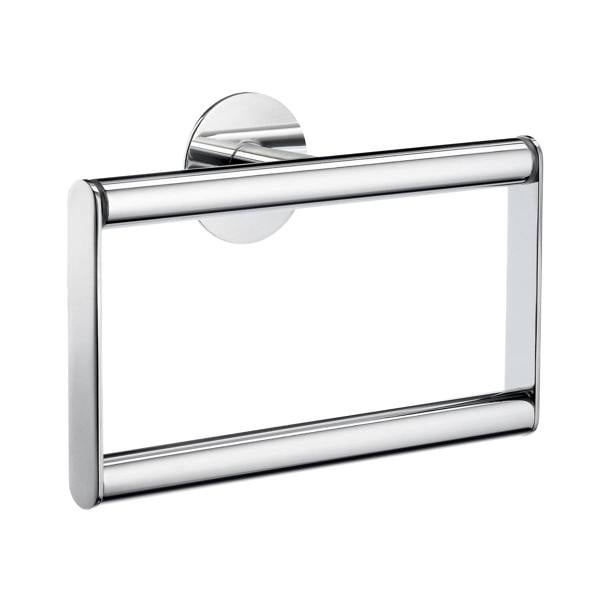 Polished chrome rectangular towel ring