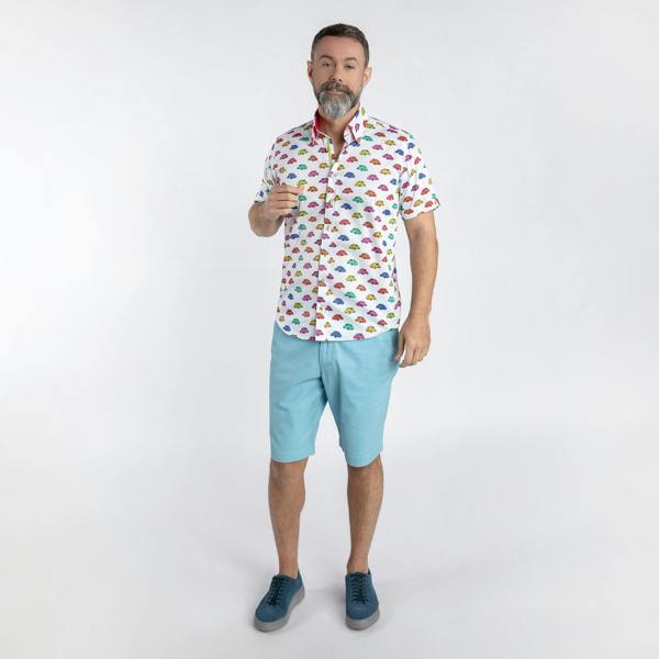 MULTICOLOUR BEETLE SHORT SLEEVE SHIRT – Premium Men's Patterned Shirt by Claudio Lugli | Bold Design, Tailored Fit, Best Printed Shirts