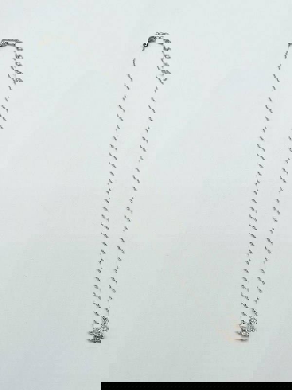 SVNX Diamante Heart Pendant Necklace in Silver Colour