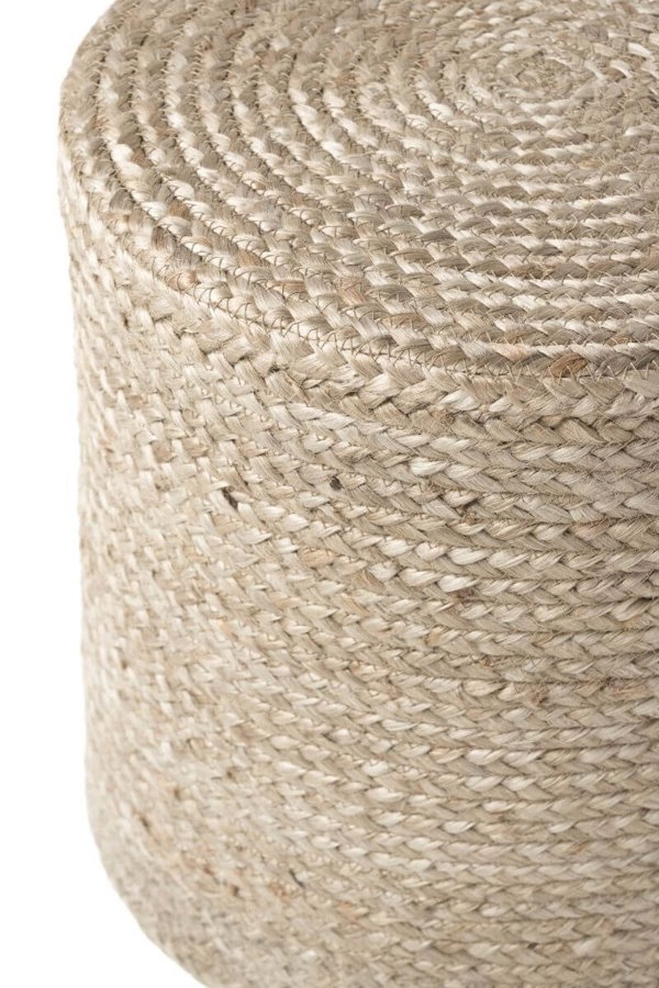 The Rugs Jutta Natural Jute Pouf - Handmade Boho Style
