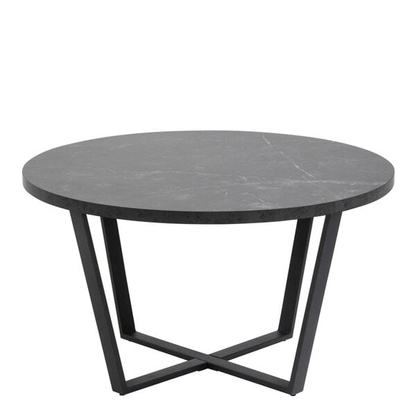 Wyld Haus Stovring Black Marble Effect Round Coffee Table Black Legs