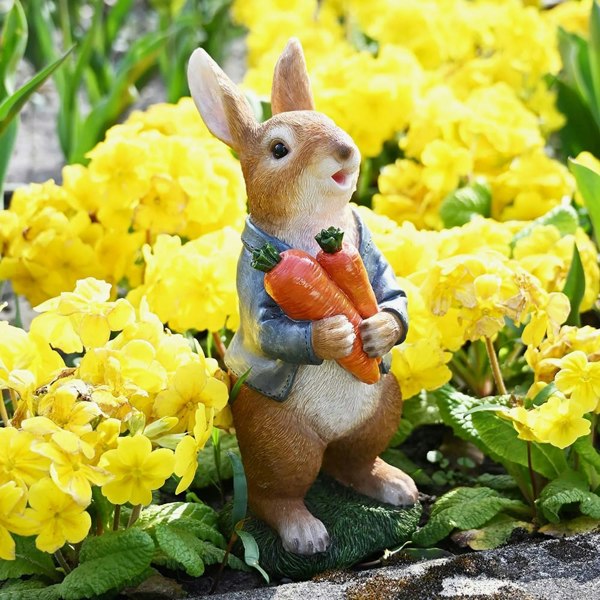 T. H. Baker Country Living Rabbit With Carrots Figurine CL433