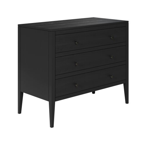 Wyld Haus Bilbao Black Wood Grain 3 Drawer Chest
