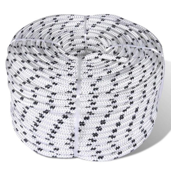 Berkfield Braided Boat Rope Polyester 8 mm 250 m White