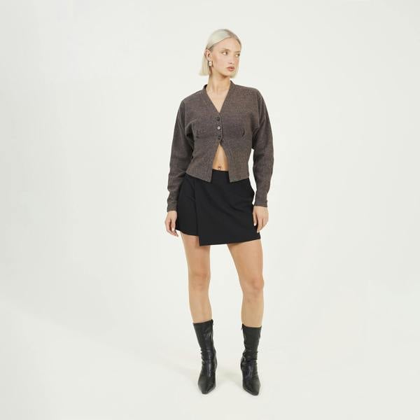 Brave Soul Grey Long Sleeve Button Down Top With Pleats - Grey Image 3