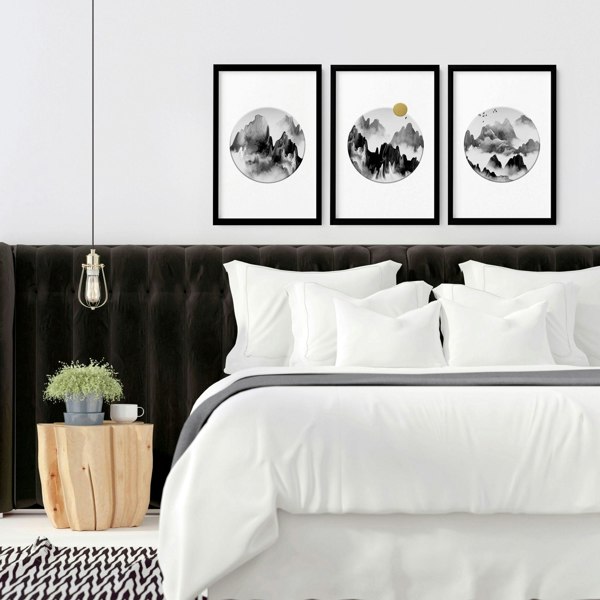 Japanese home decor | set of 3 wall art for bedroom