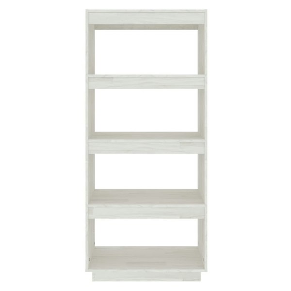 Berkfield Book Cabinet/Room Divider White 60x35x135 cm Solid Pinewood