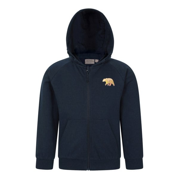 Mountain Warehouse Kids Walking Bear Full Zip Drawstring Hoodie - Navy