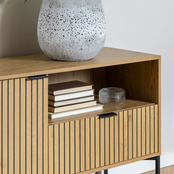 Furniture To Go Jaipur Sideboard with  2 Doors and 1 Drawer in Black