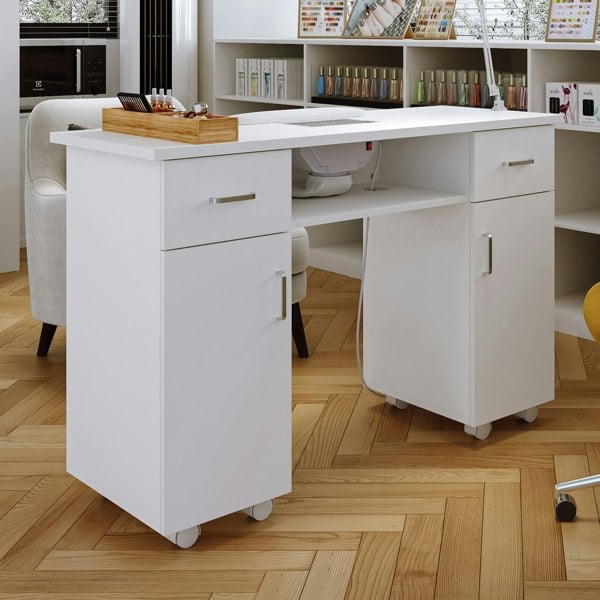 120cm Wide Wheeled Manicure Table with Electric Dust Extractor Dressing Tables Living and Home