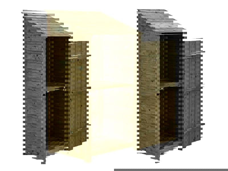 Arbor Garden Solutions Wooden Premium Tongue/Groove Log Store with Door and Shelf (W-99cm, H-126cm or H-180cm, D-88cm)