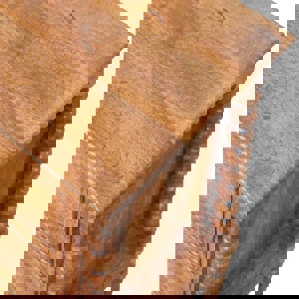 Artisan Furniture Solid Wood Spindle Leg Amber Oak Nightstand